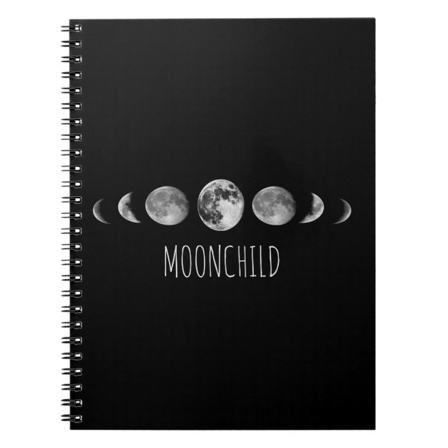 Caderno Espiral Fases da lua * Moonchild (Frente)