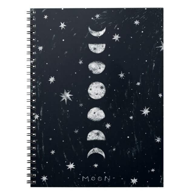 Caderno Espiral Fases do Notebook Espiral da Lua (Frente)