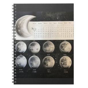 Caderno Espiral Fases Lunares Clássicas - Calendário Retrocelestia