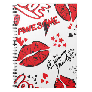 Caderno Espiral Fashion Sketch Glamor: Impressão de menina.