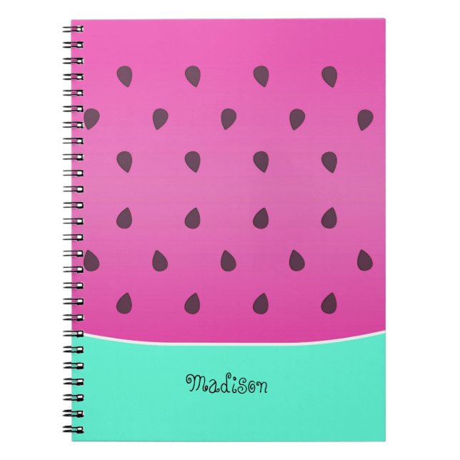 Caderno Espiral Fatia de Melancia Selvagem | Personalizado (Frente)