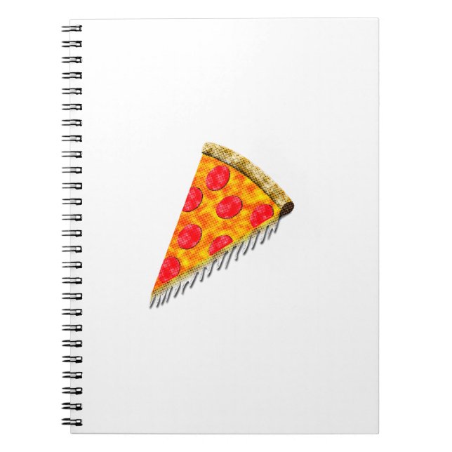 Caderno Espiral Fatia de pizza de anúncio de vinheta (Frente)