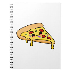 Caderno Espiral Fatia de pizza de Kawaii