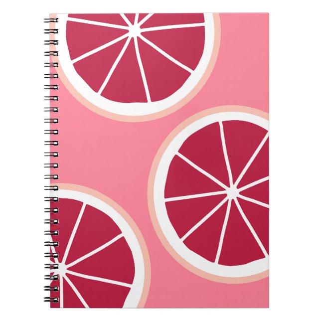 Caderno Espiral Fatia de Toranja Rosa (Frente)