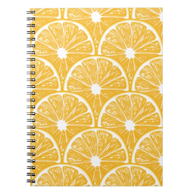 Caderno Espiral Fatias de laranja, design de fruta tropical (Frente)