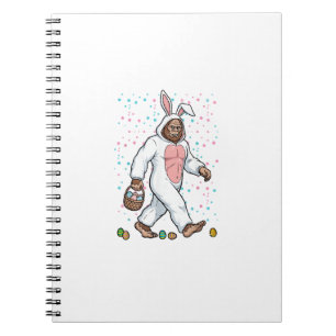 Caderno Espiral Fato de Coelho da Páscoa Bigfoot Engraçado Sasquat
