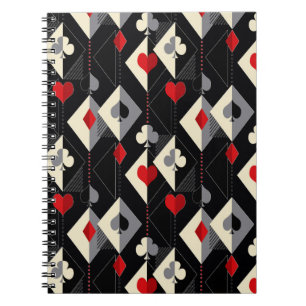 Caderno Espiral Fatos de jogar cartas no pôquer.