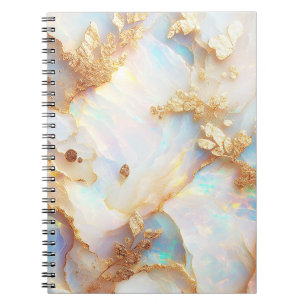 Caderno Espiral Faux Holographic Iridescente Opal Crystal Fantasy