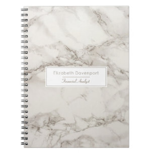 Caderno Espiral Faux Marble Alabaster Taupe Tan Personalizado Mode