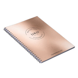 Caderno Espiral Faux Rosa gold Logotipo personalizado Business