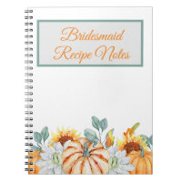 Favor de Receita do Casamento outono Bridesmaid