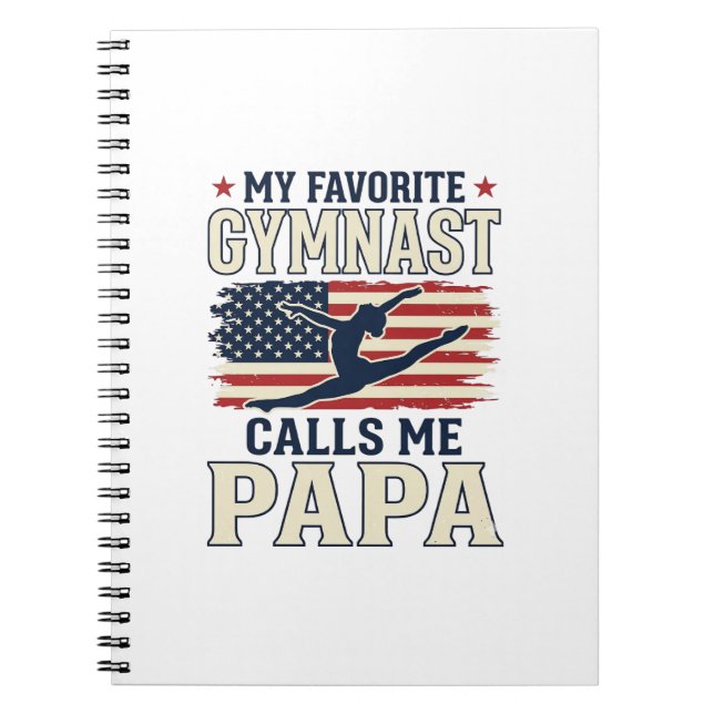 Caderno Espiral Favorite Gymnast Calls Me Papa Patriotic Vintage S (Frente)