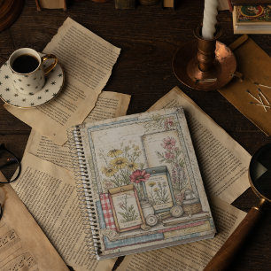 Caderno Espiral Fazenda de Ervas e Especiarias Vintage