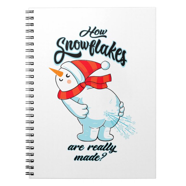 Caderno Espiral Fazendo Snowman Fartar Como Os Flocos De Neve São  (Frente)