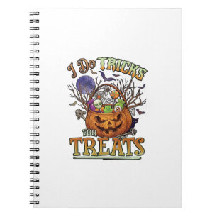 Caderno Espiral Fazer Truques Guloseimas Halloween Abóbora Cesta D
