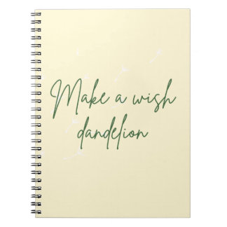 Caderno Espiral Fazer um notebook amarelo Dandelion de desejo