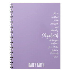 Caderno Espiral Fé Diária - Notebook de Proverbs Personalizado par