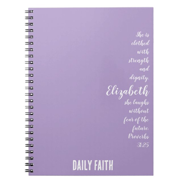 Caderno Espiral Fé Diária - Notebook de Proverbs Personalizado par (Frente)