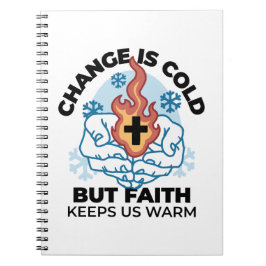 Caderno Espiral Fé nos mantém aquecidos - Uplifando a Trabalho de 