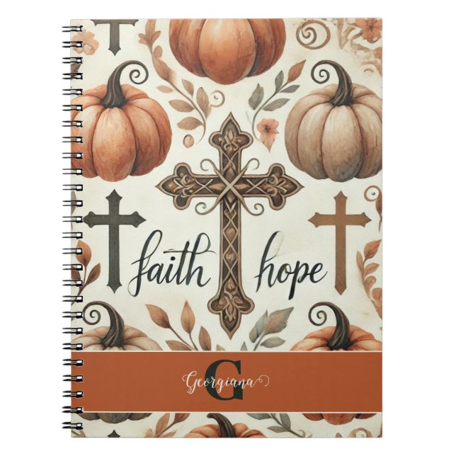 Caderno Espiral Fé Personalizada e Hope, Dia das Bruxas Cristãs (Frente)