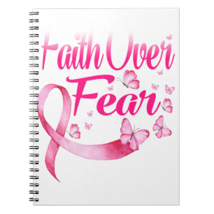 Caderno Espiral Fé rosa-Fita-Fita-Tee Sobrevivência do Câncer d
