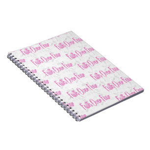 Caderno Espiral Fé Sobre Medo Cristão Religioso Inspirador