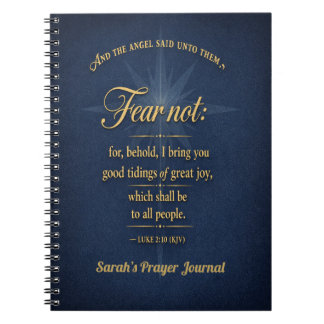 Caderno Espiral Fear Not Christmas 2026 Scripture Gold Typography