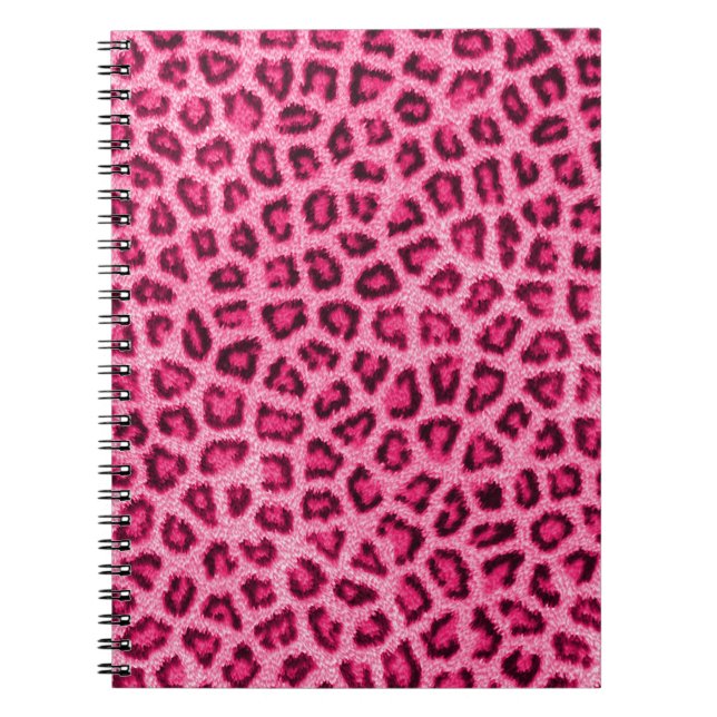 Caderno Espiral Febre de pele-leopardo faseável fluffy pelo efeito (Frente)