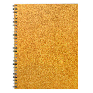 Caderno Espiral Fechamento da textura metálica em ouro. Metal bril