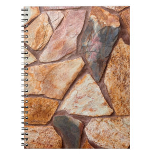 Caderno Espiral Fechamento de uma parede de pedra como papel de fu