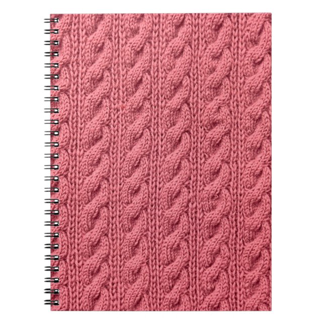 Caderno Espiral Fechamento do padrão de textura do suéter. (Frente)