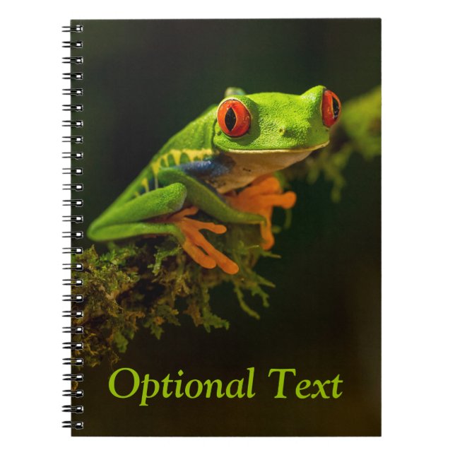 Caderno Espiral Fechar um Sapo de Árvore Vermelha nº 1 (Frente)