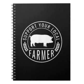 Caderno Espiral Feira de Agricultores Apoie o Seu Criador de Porco