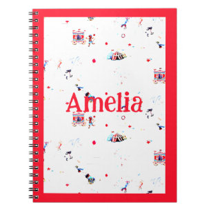 Caderno Espiral feira de circo personalizada inspirada em carnaval