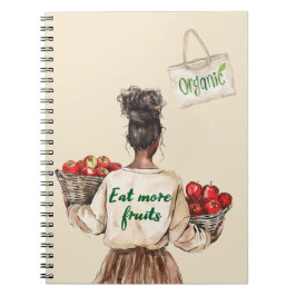 Caderno Espiral Feira de Orgânicos da Menina Negra Coma Frutas