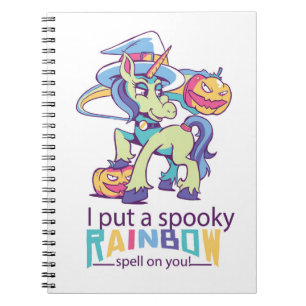 Caderno Espiral Feiticeira Spookit Espell Halloween Unicorn