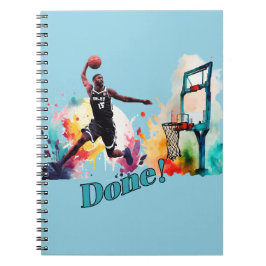 Caderno Espiral Feito: A Última Tendência De Basquete De Slam Dunk