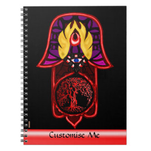 Caderno Espiral Feito do Hamsa: Árvore de vida 3