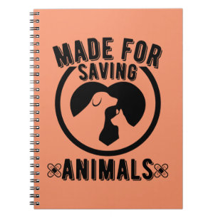Caderno Espiral Feito Para Salvar Animais Vet Tech Veterinarian Ve