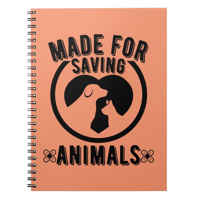 Caderno Espiral Feito Para Salvar Animais Vet Tech Veterinarian Ve (Frente)