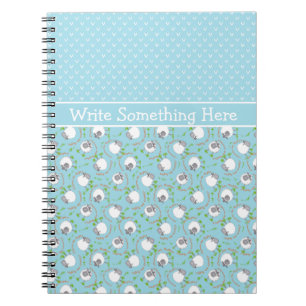 Caderno espiral feito sob encomenda: Azul, padrõe
