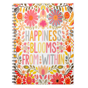 Caderno Espiral Felicidade Bloomia de Dentro