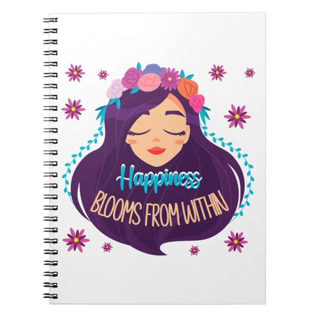 Caderno Espiral Felicidade Bloomia de Dentro (Frente)