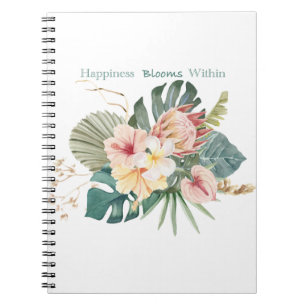Caderno Espiral Felicidade Bloomia Dentro do Notebook