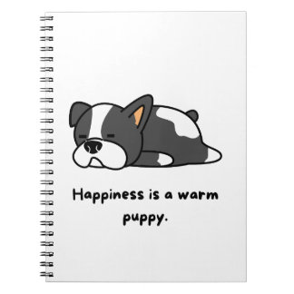Caderno Espiral felicidade é um cachorrinho quente