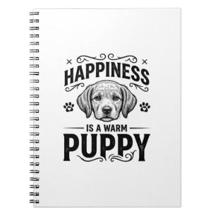 Caderno Espiral Felicidade É Um Cachorrinho Quente Camisa Vintage 