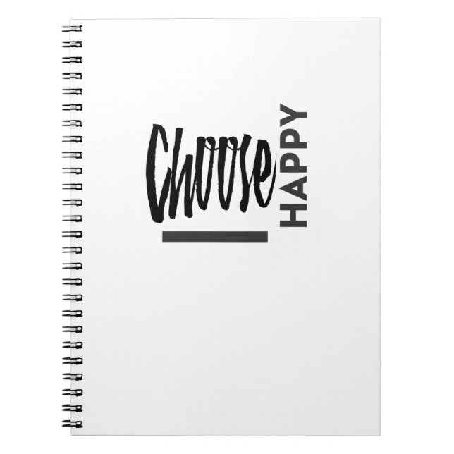 Caderno Espiral Felicidade é uma escolha (Frente)