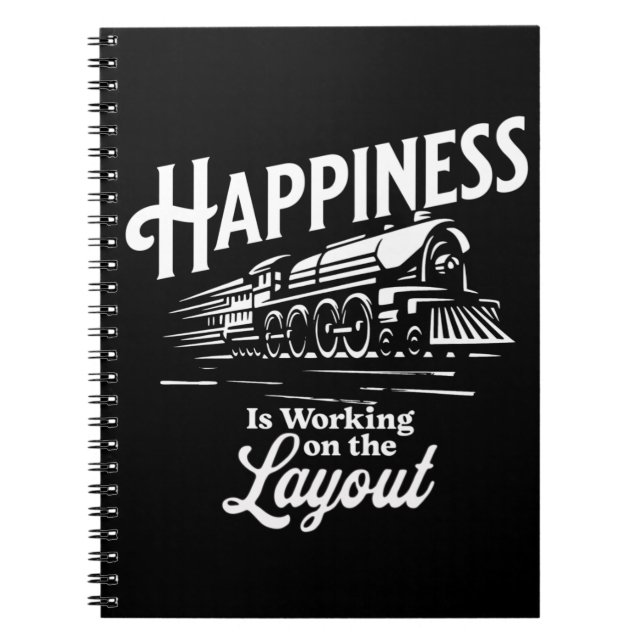 Caderno Espiral Felicidade está funcionando no layout, trem a vapo (Frente)