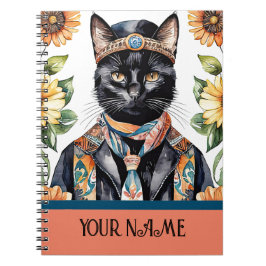 Caderno Espiral Feline com o notebook Scarf Spiral Photo