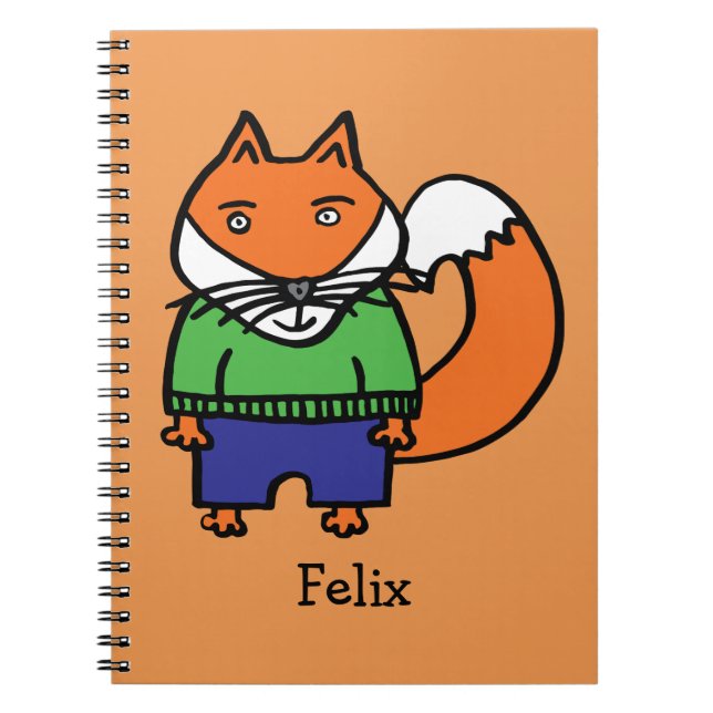 Caderno Espiral Felix a Raposa Personalizado (Frente)